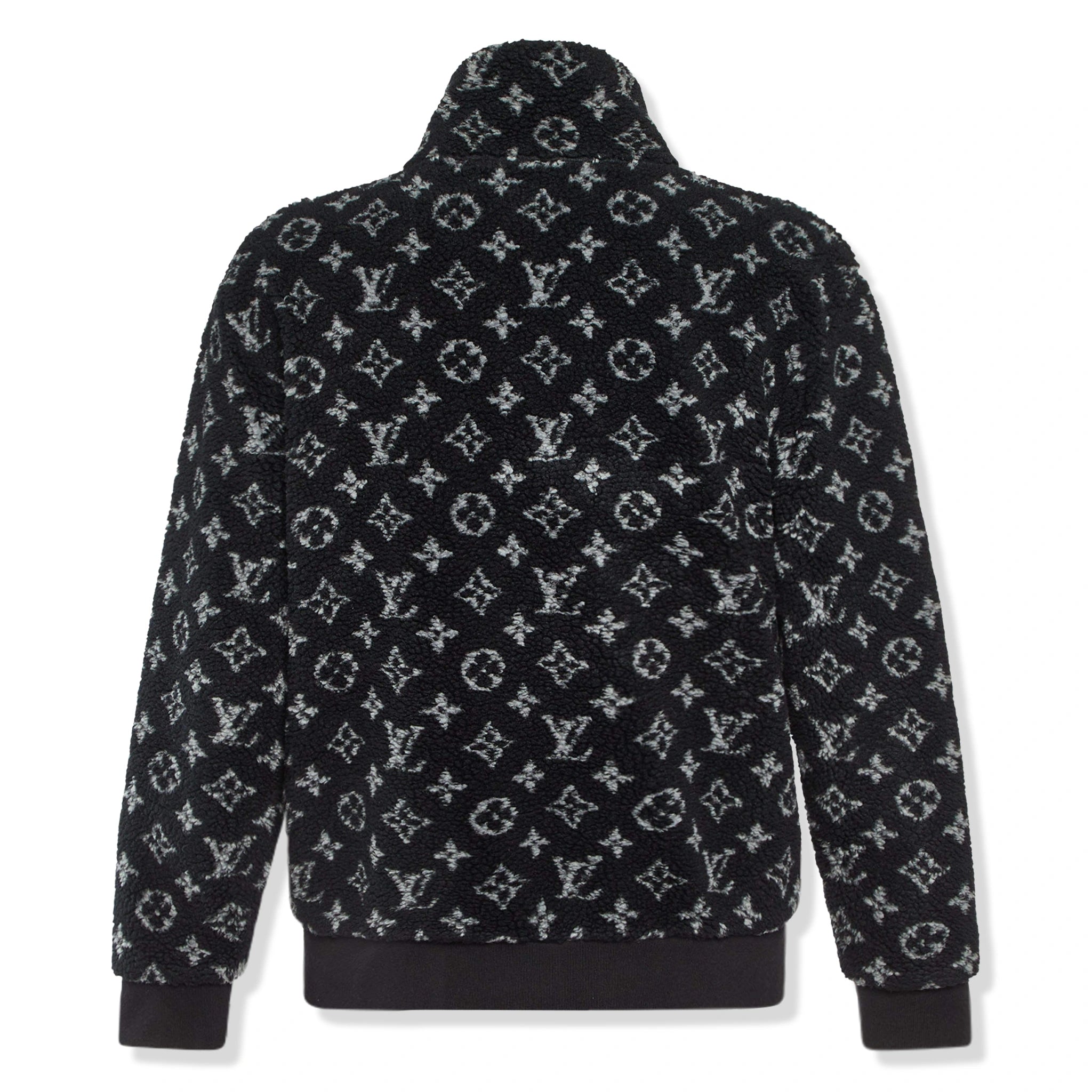 Back View of Preloved - Louis Vuitton Monogram Fleece Black Grey Zip-Up Jacket 1A5VEF